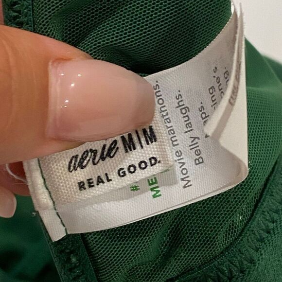 Aerie Real Good Green Lace Bralette Size M Medium Adjustable Straps - Picture 3 of 3